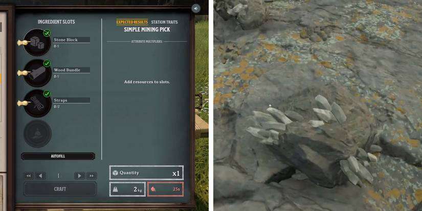 Simple Mining Pick required for mining Gems in Nightingale