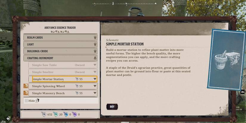 Simple Mortar Station schematic in Nightingale