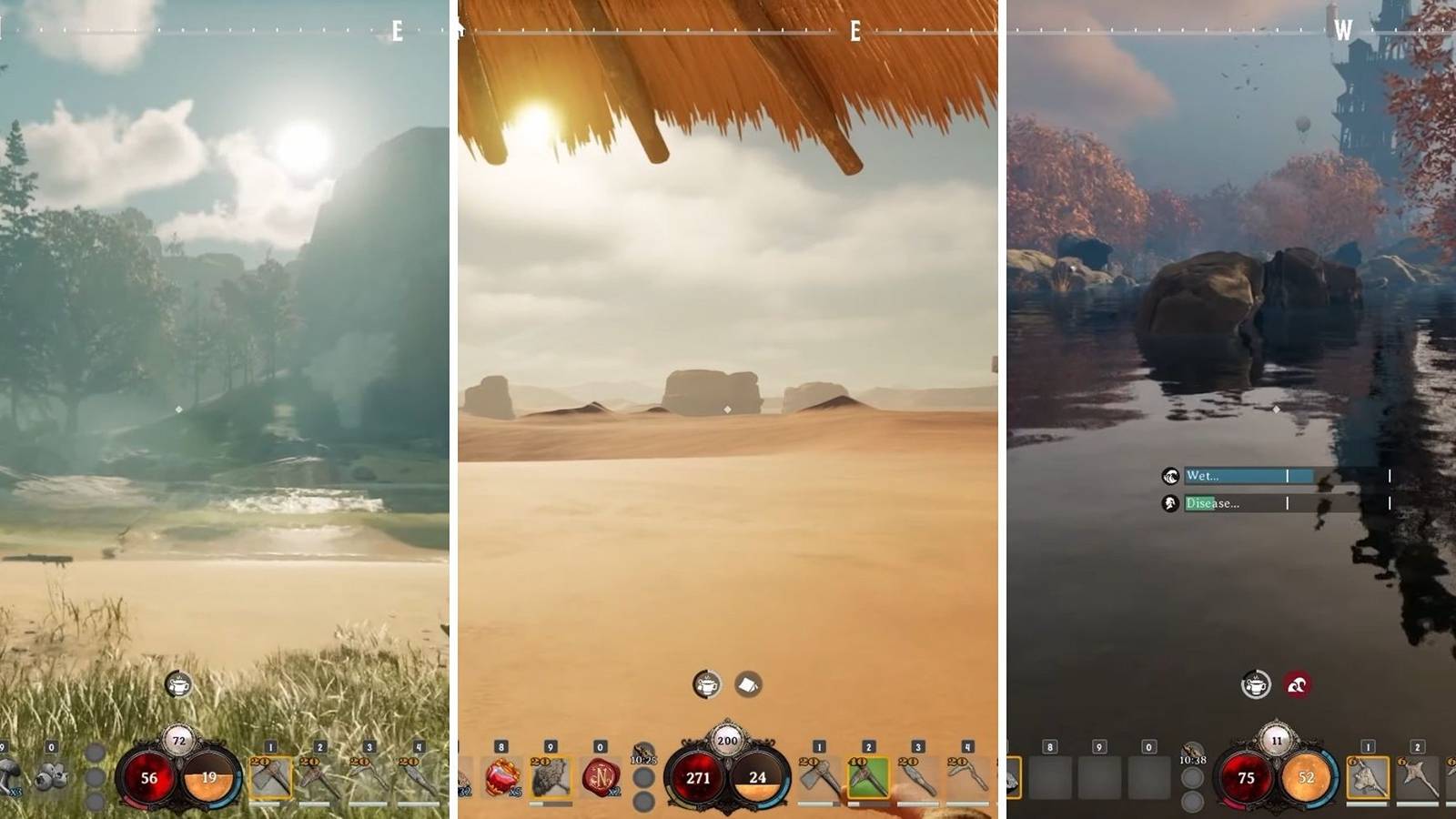 nightingale selecting base between three biomes