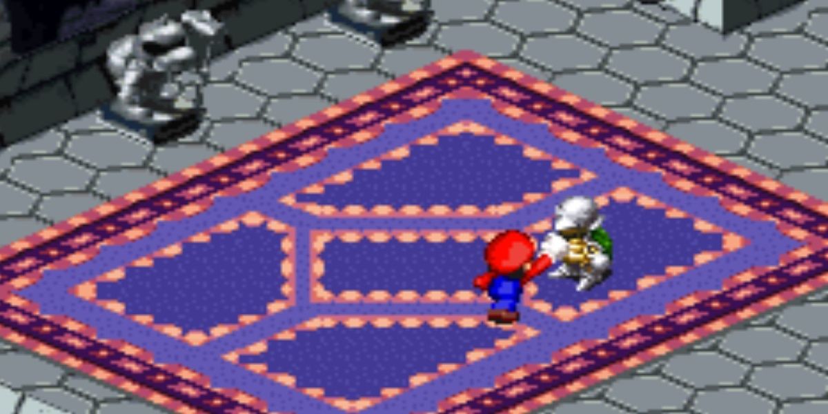 mario fighting in super mario rpg