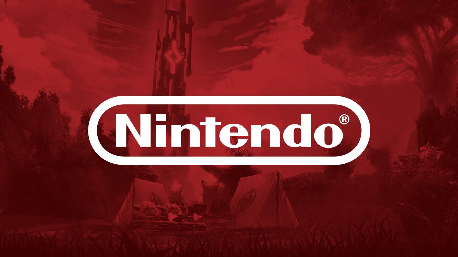 nintendo logo with palworld background