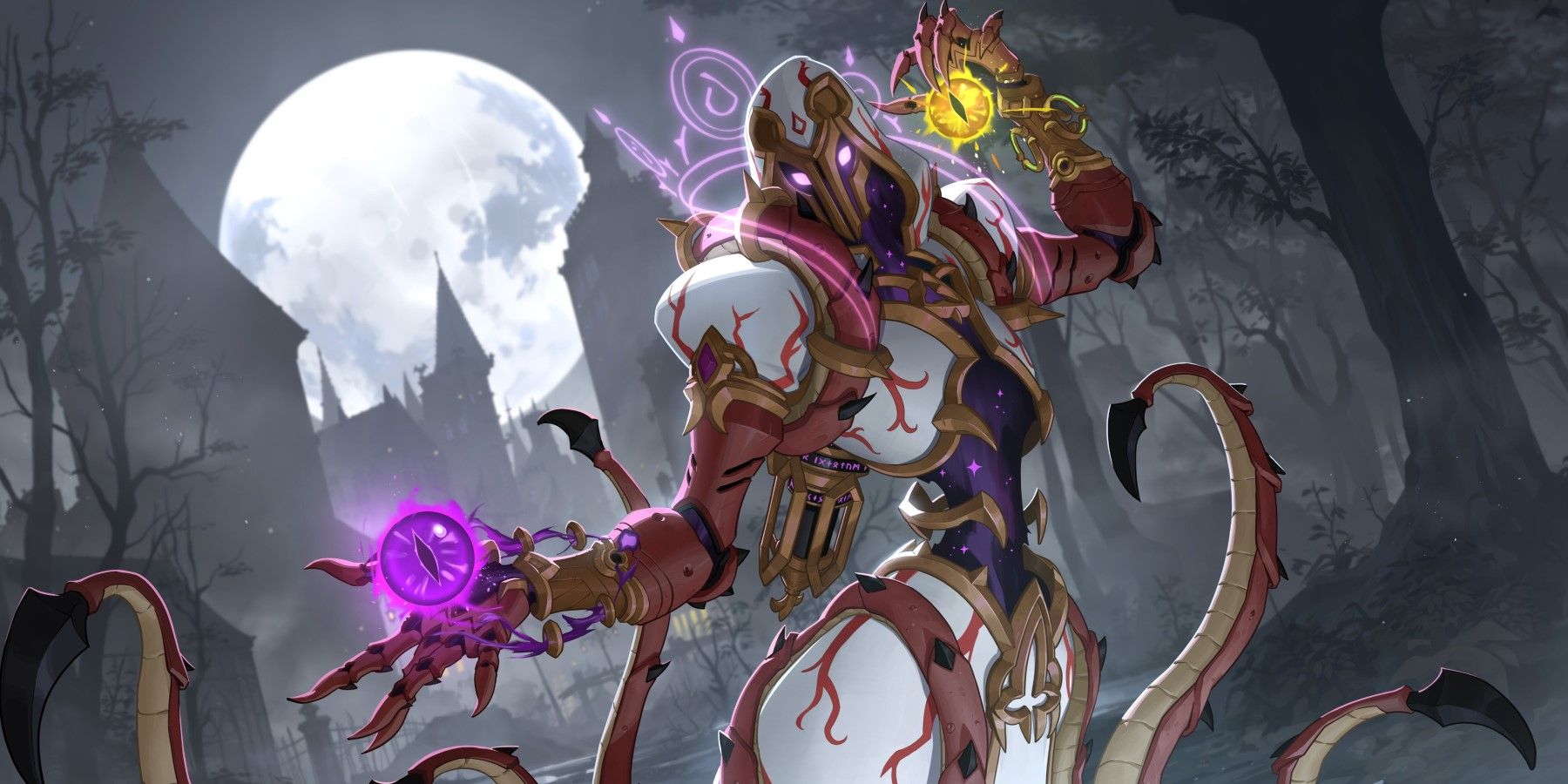 illustration of ancient caller moira from the login screen