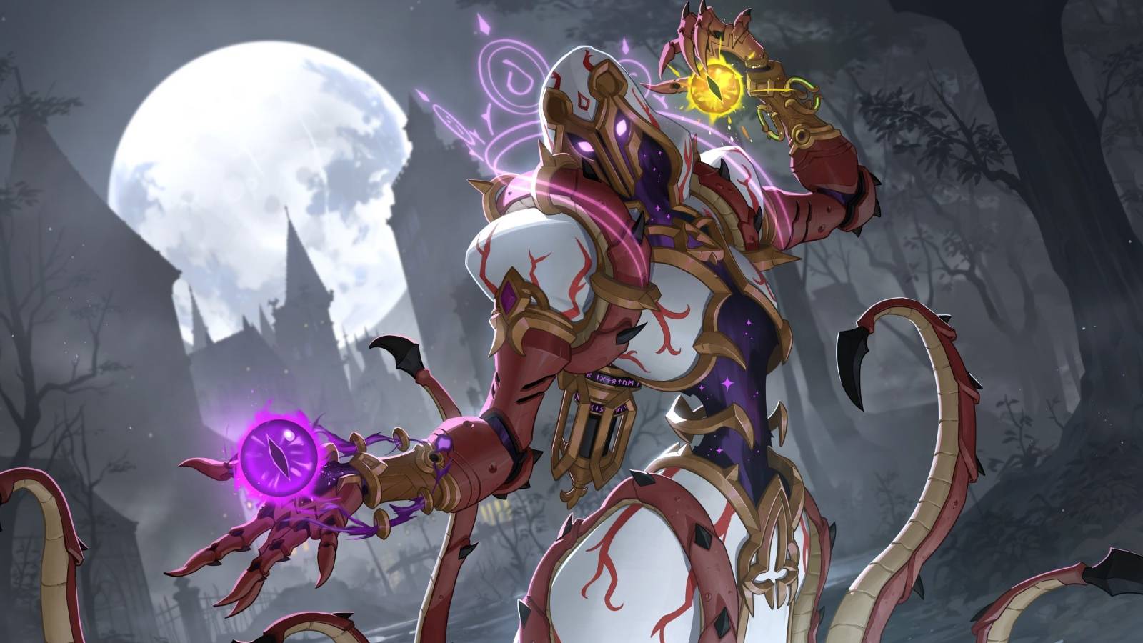 illustration of ancient caller moira from the login screen