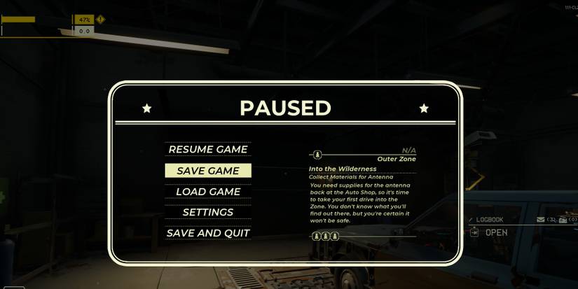 pacific drive player saving their game