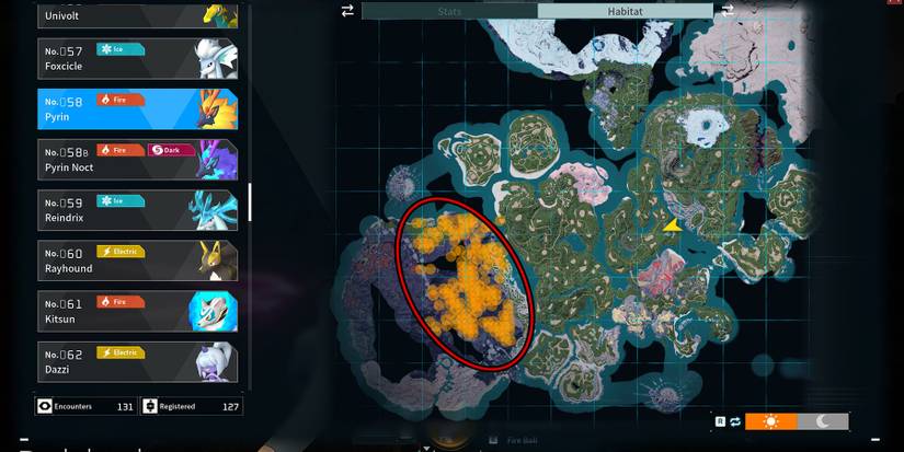 Pyrin map location in Palworld