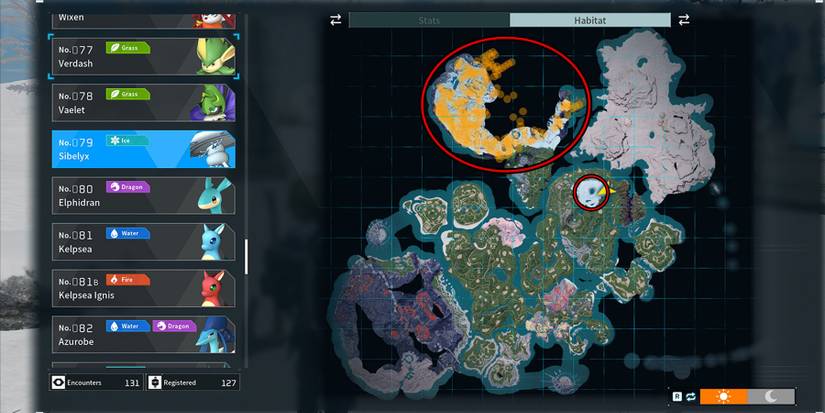 Sibelyx map location in Palworld