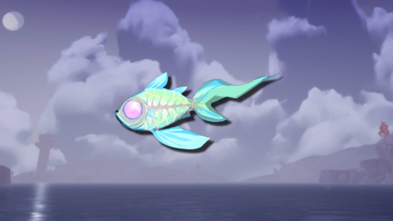 An eyeless minnow that can be caught in the caves of Bahari Bay