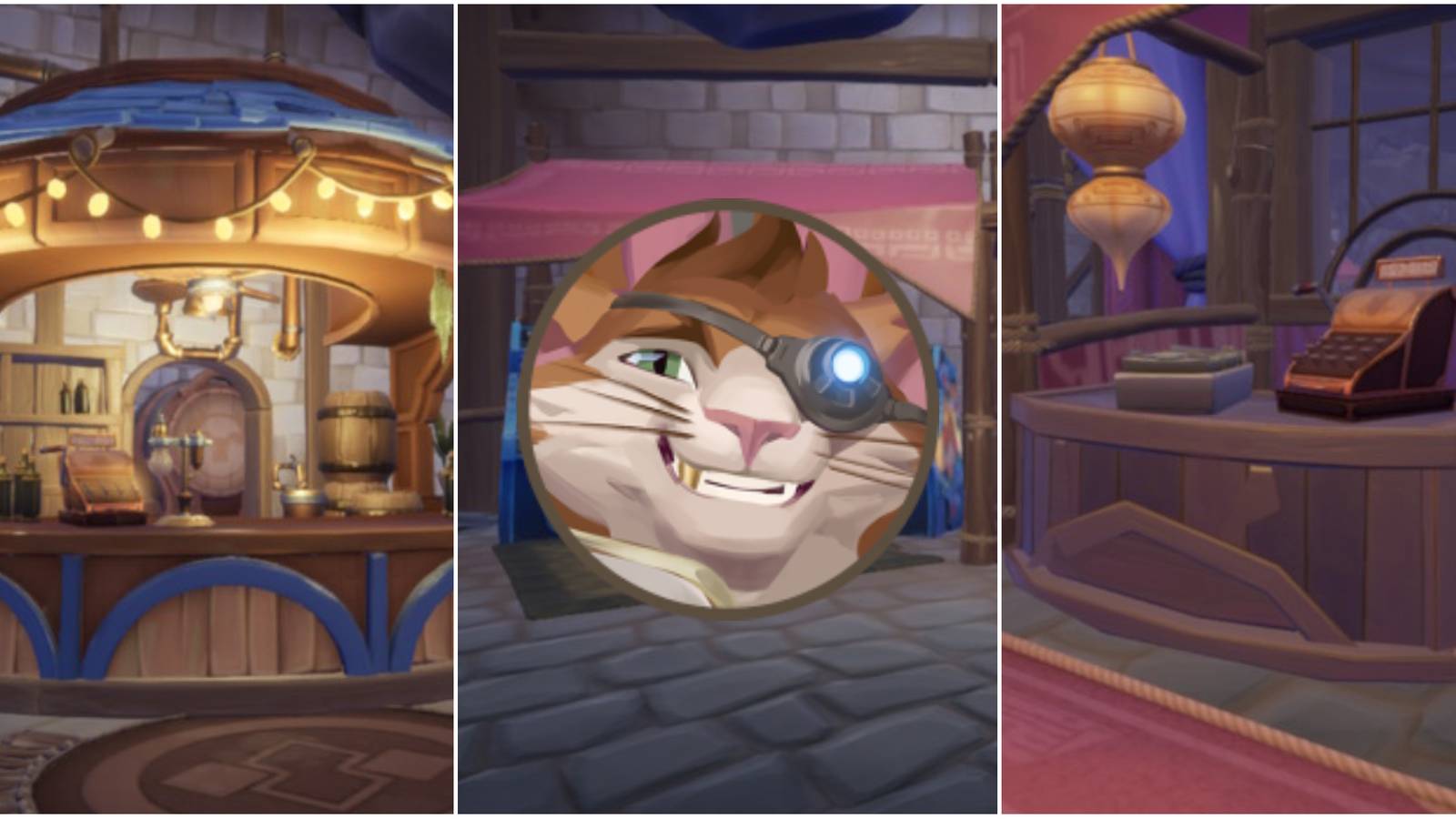 The soup bar, arcade machines, and register shop at Zeki's Underground Black Market 