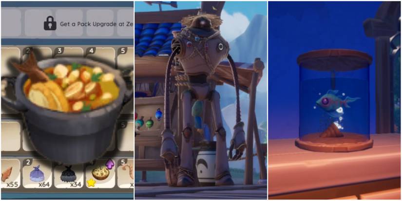 Three things you can do with an Eyeless Minnow fish: cook fish stew, gift it to Einar, or keep them for display in your home