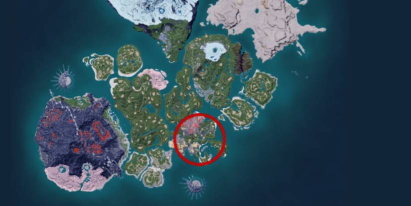 Palworld red circle over a location
