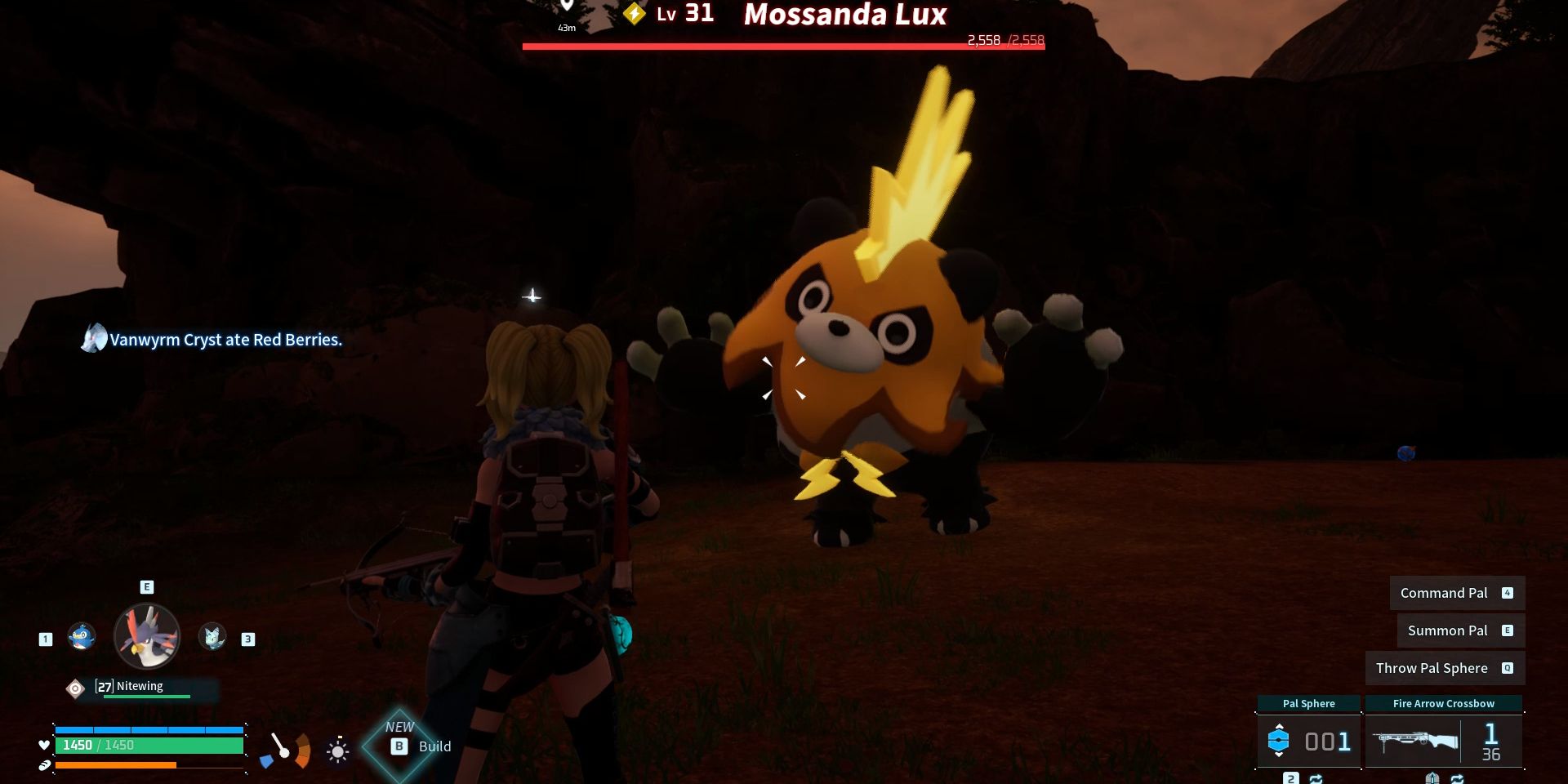 Image of a boss battle with Mossanda Lux in Palworld