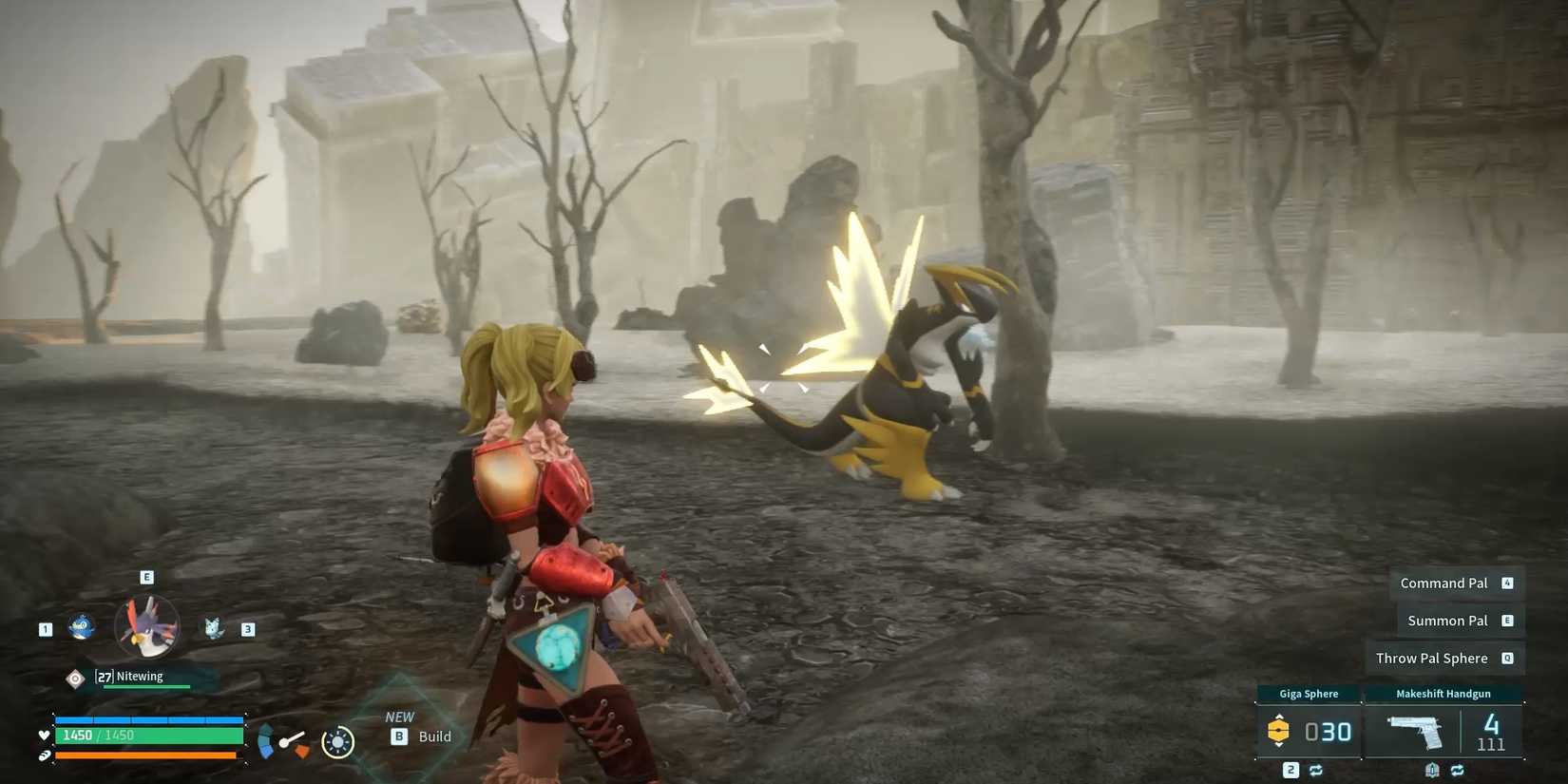 Image of a character finding Orserk in the wild in Palworld