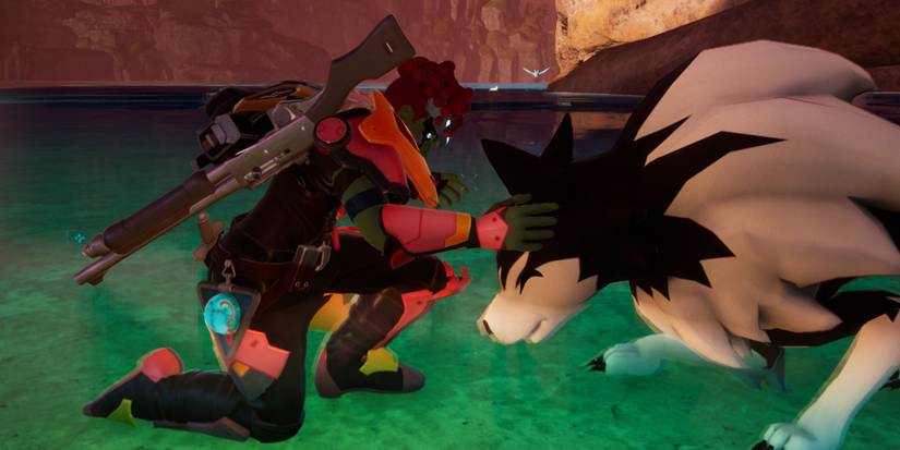 Palworld - Petting Direhowl In-Game