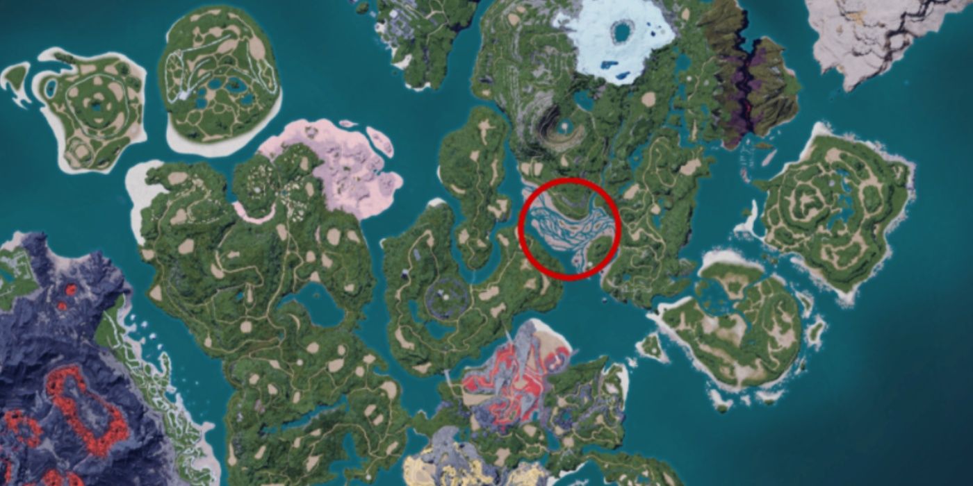 Palworld red circle over a location