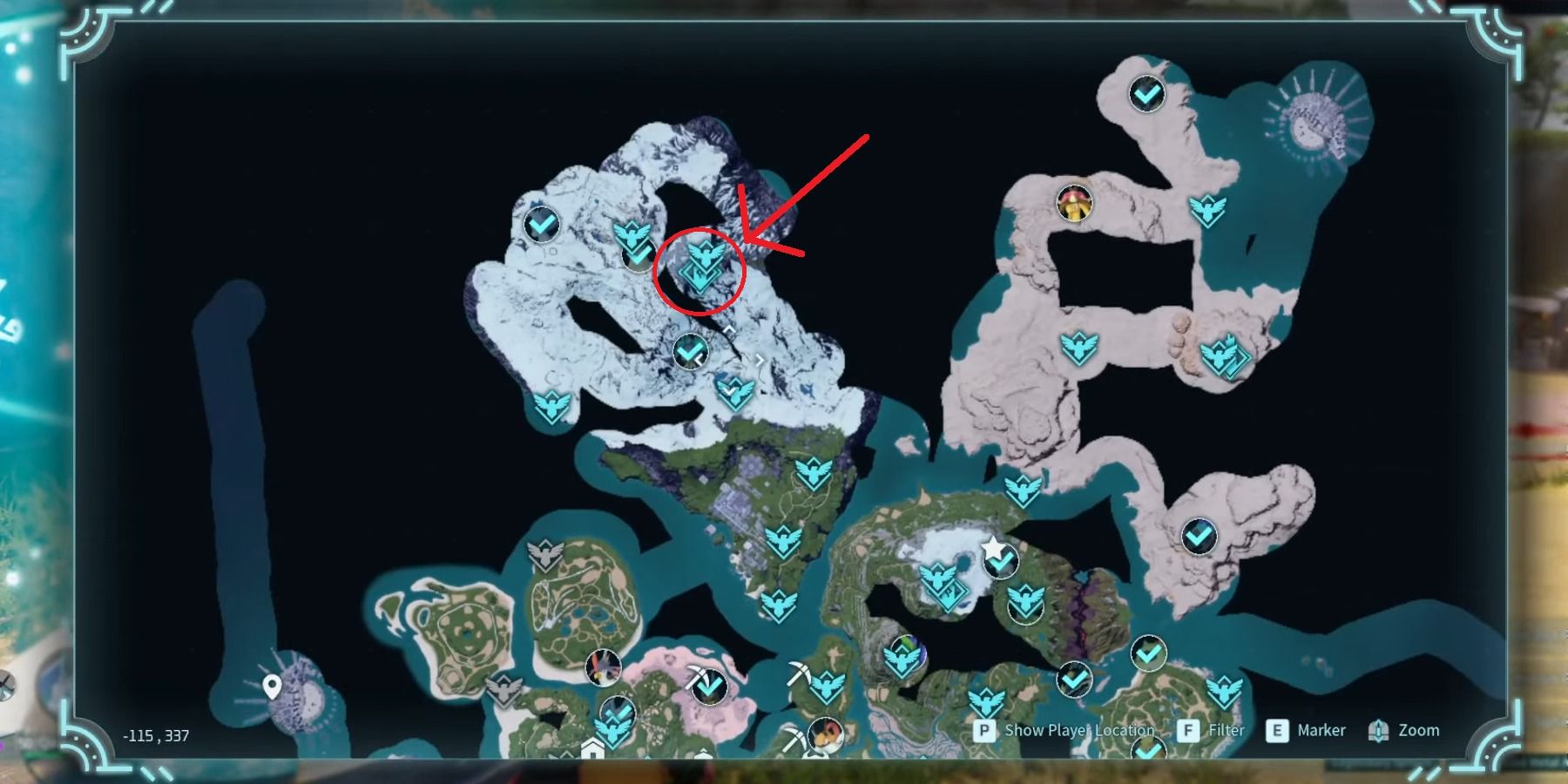 palworld map location of victor and shadowbeak
