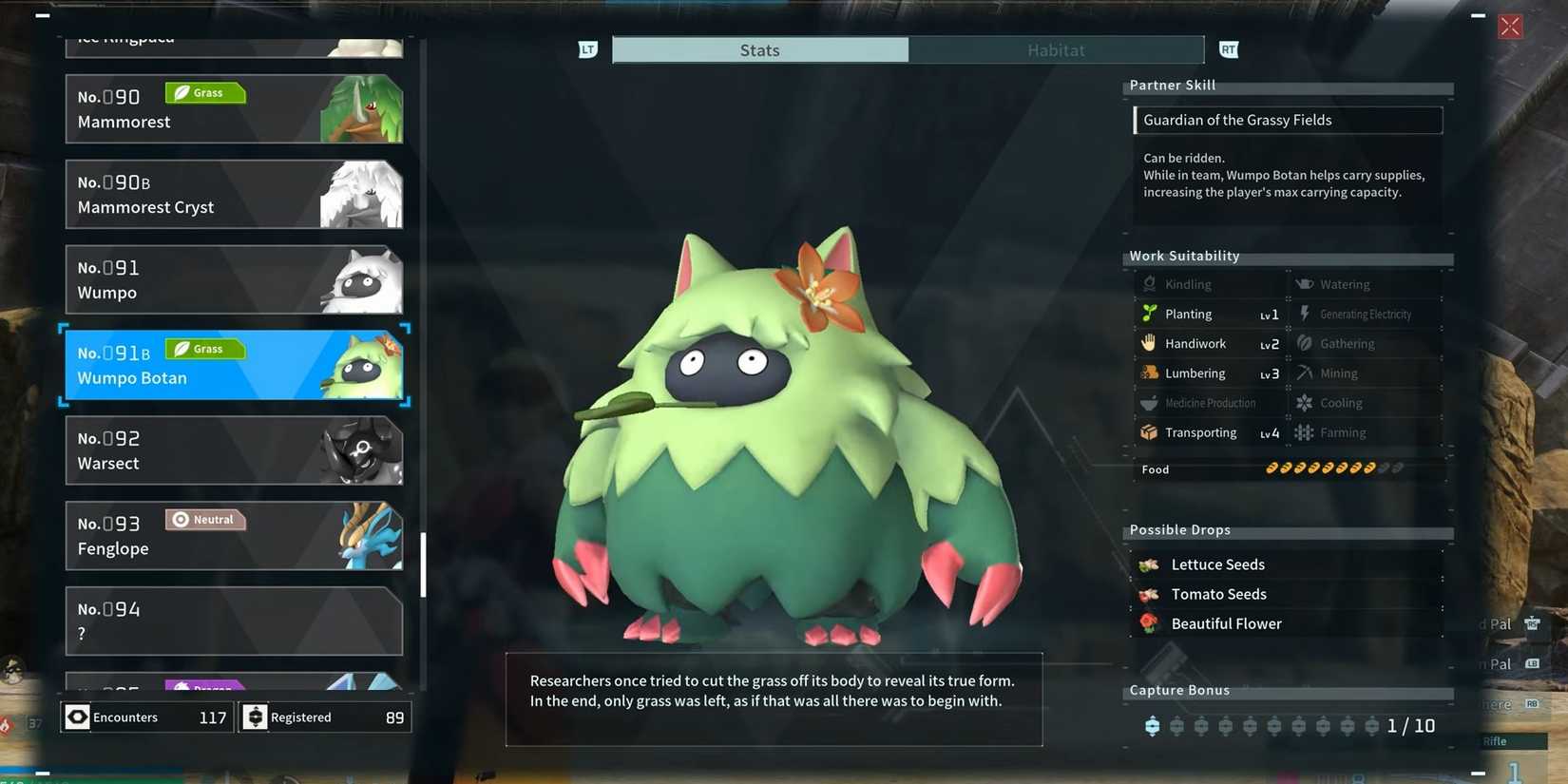 palworld stats of wumpo botan