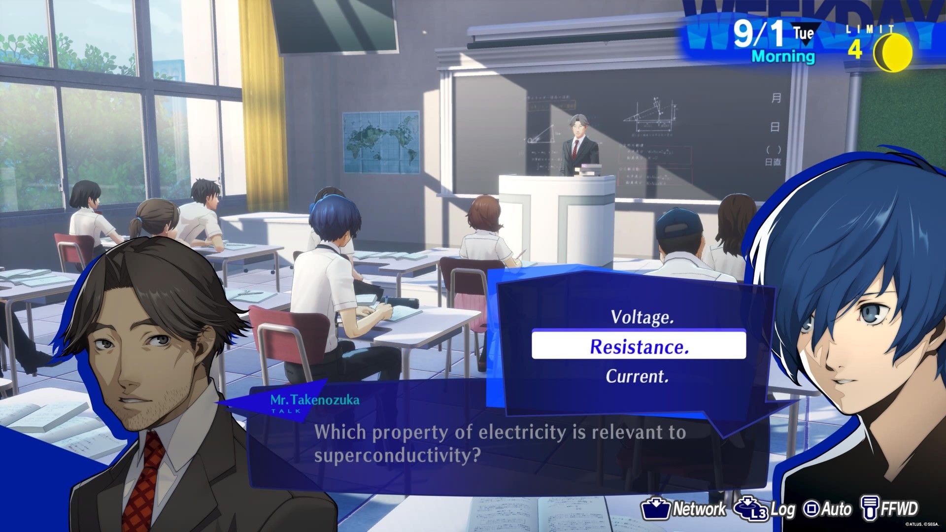 persona 3 reload class answer 9/1