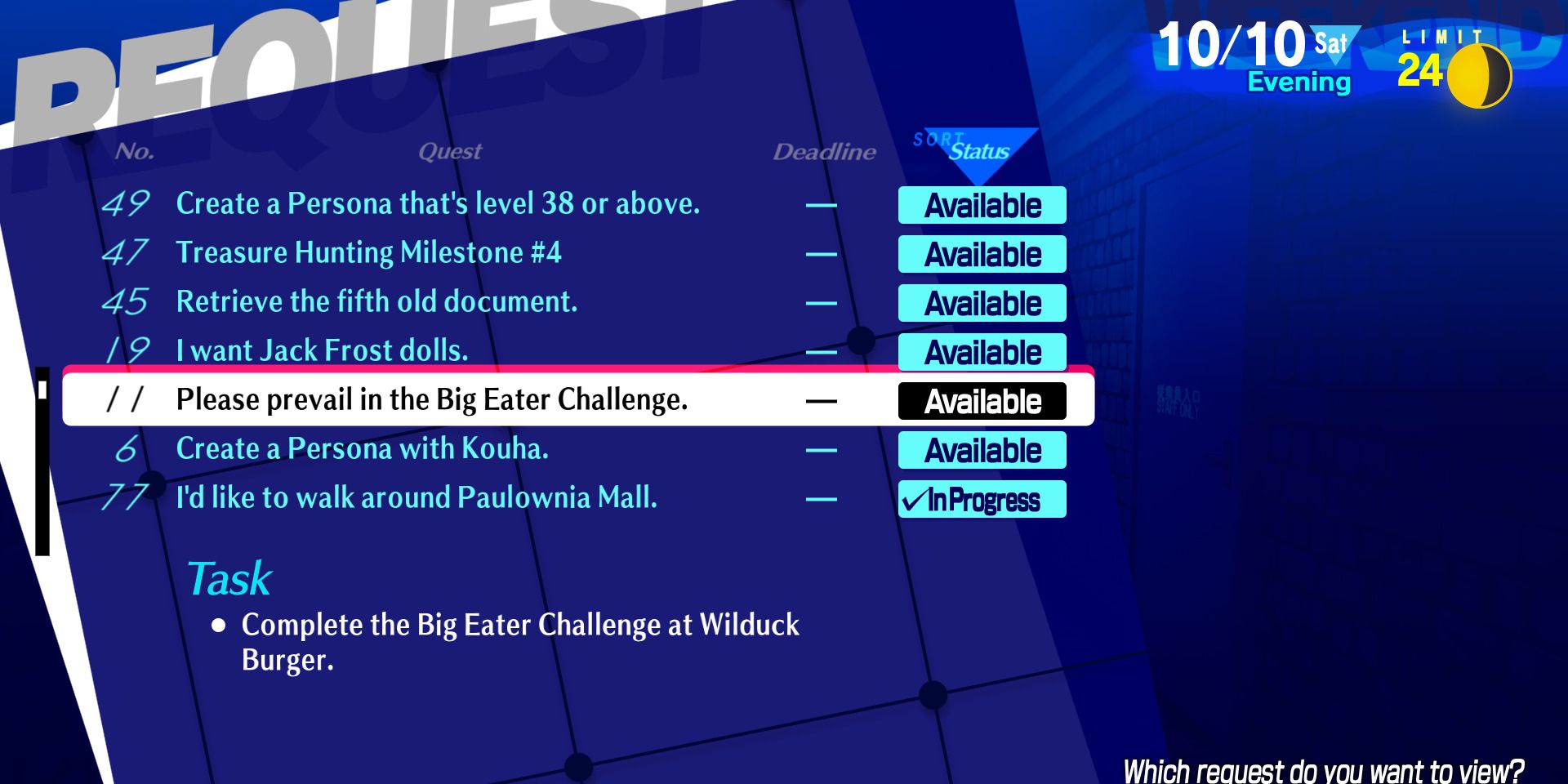 Wild Duck Burger Challenge Guide in Persona 3 Reload