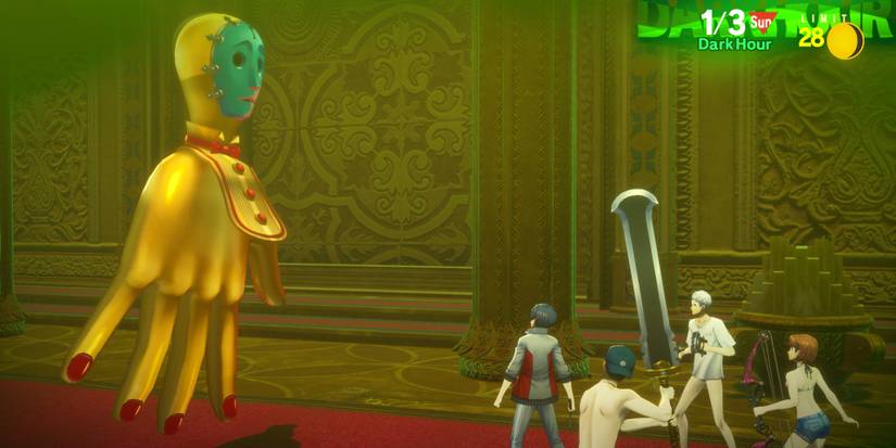 Image of the team tracking down a Bold Checkmate greedy hand in Tartarus in Persona 3 Reload