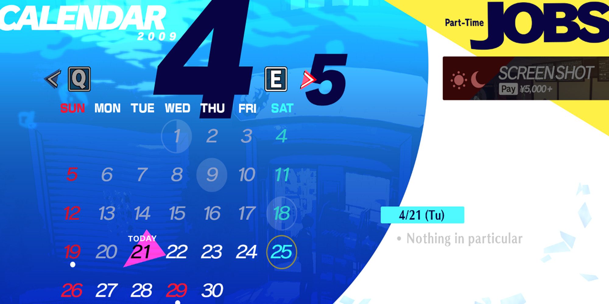 Руководство по календарю Persona 3 Reload