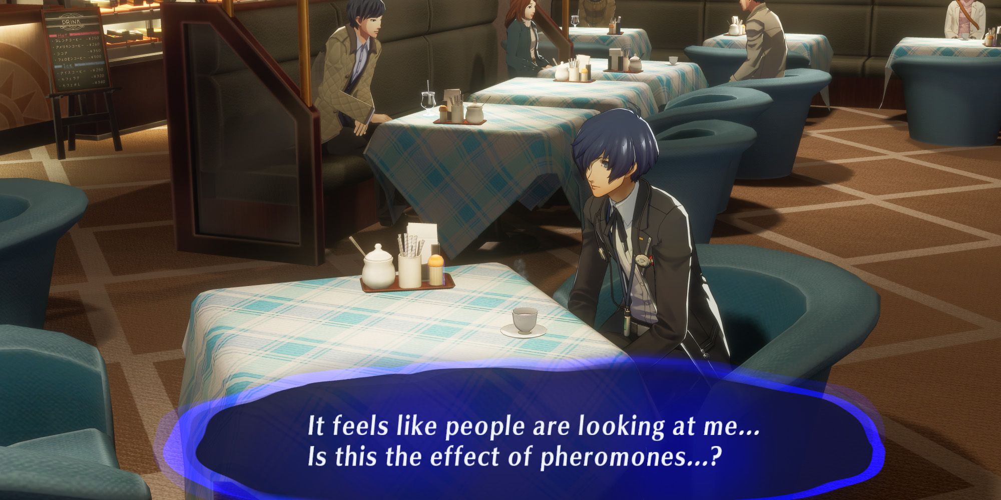 Persona 3 Reload P3R Chagall Cafe Pheromone Coffee increases charm by one point note