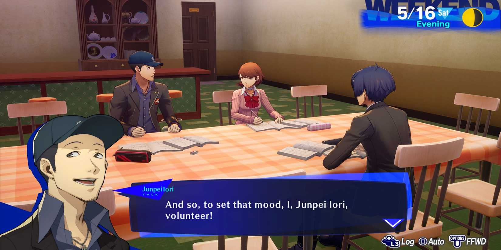 Persona 3 Reload P3R may 16 studying with junpei and yukari for midterms