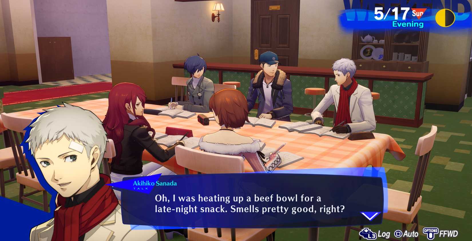 Persona 3 Reload P3R may 17 sees group study with akihiko mitsuru junpei yukari for midterms