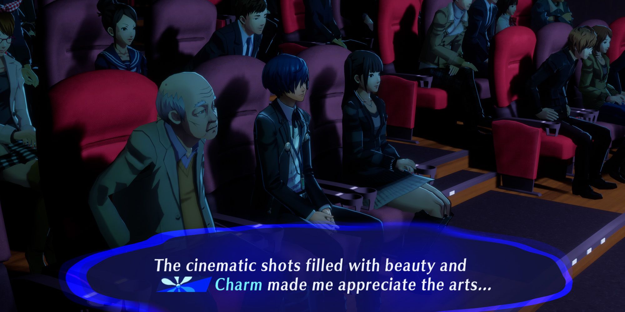 Persona 3 Reload P3R Screen Shot Movie Theater Smile at the Eiffel Tower increases charm by two points notes