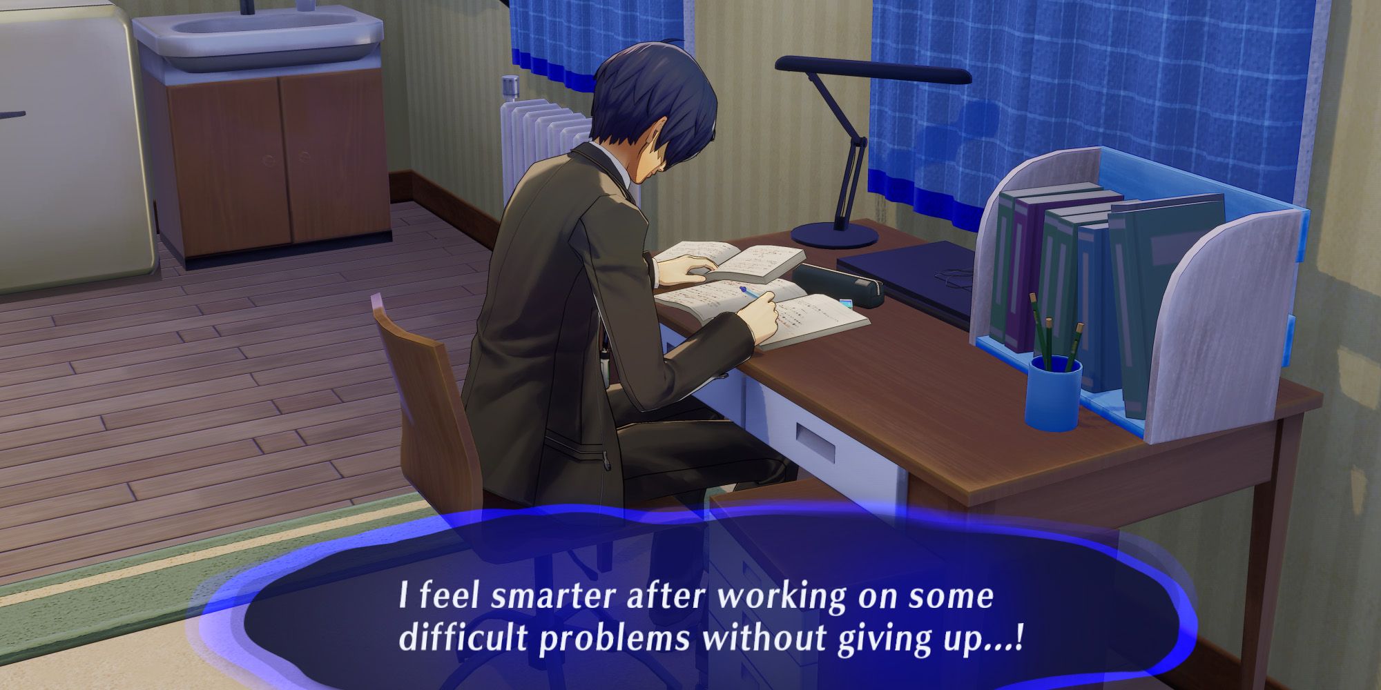 Persona 3 Reload P3R Studying in your room increases academics by one point note