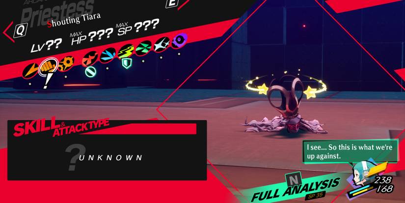 Image of the Shouting Tiara weaknesses in Persona 3 Reload