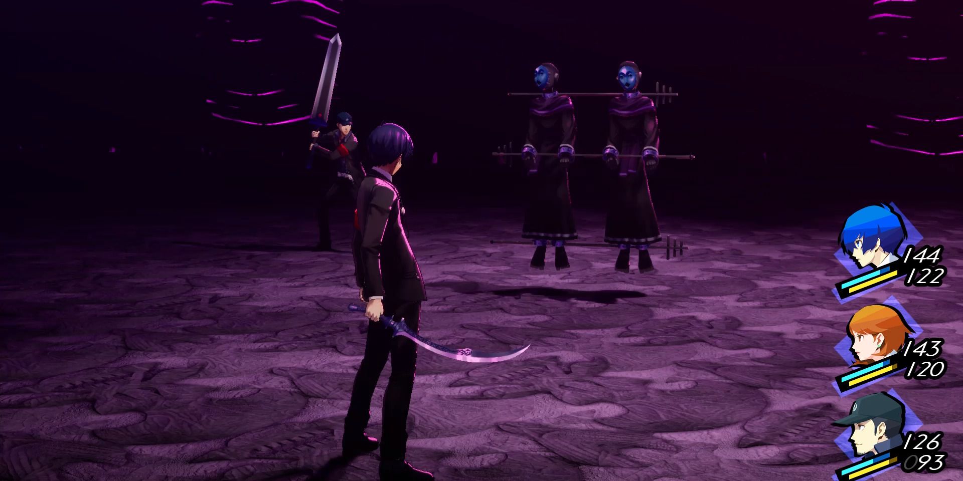Image of a battle with the Slaughter Twins in Persona 3 Reload