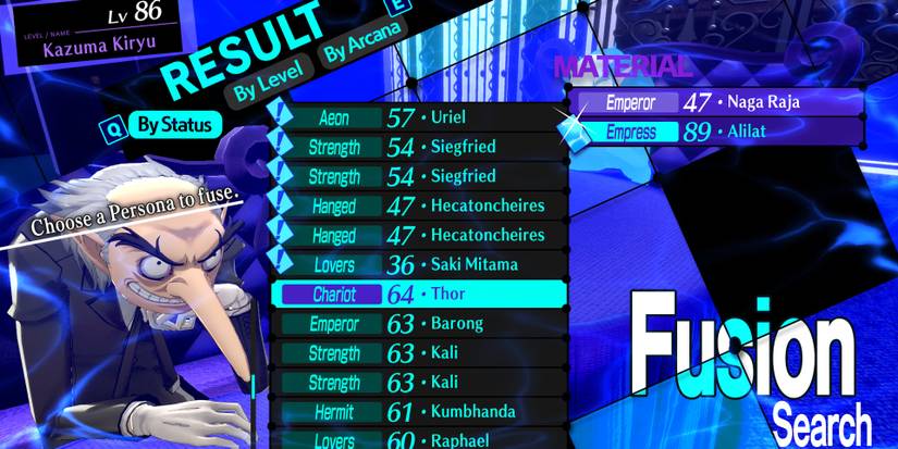 Image of some required Personas to create Thor in Persona 3 Reload