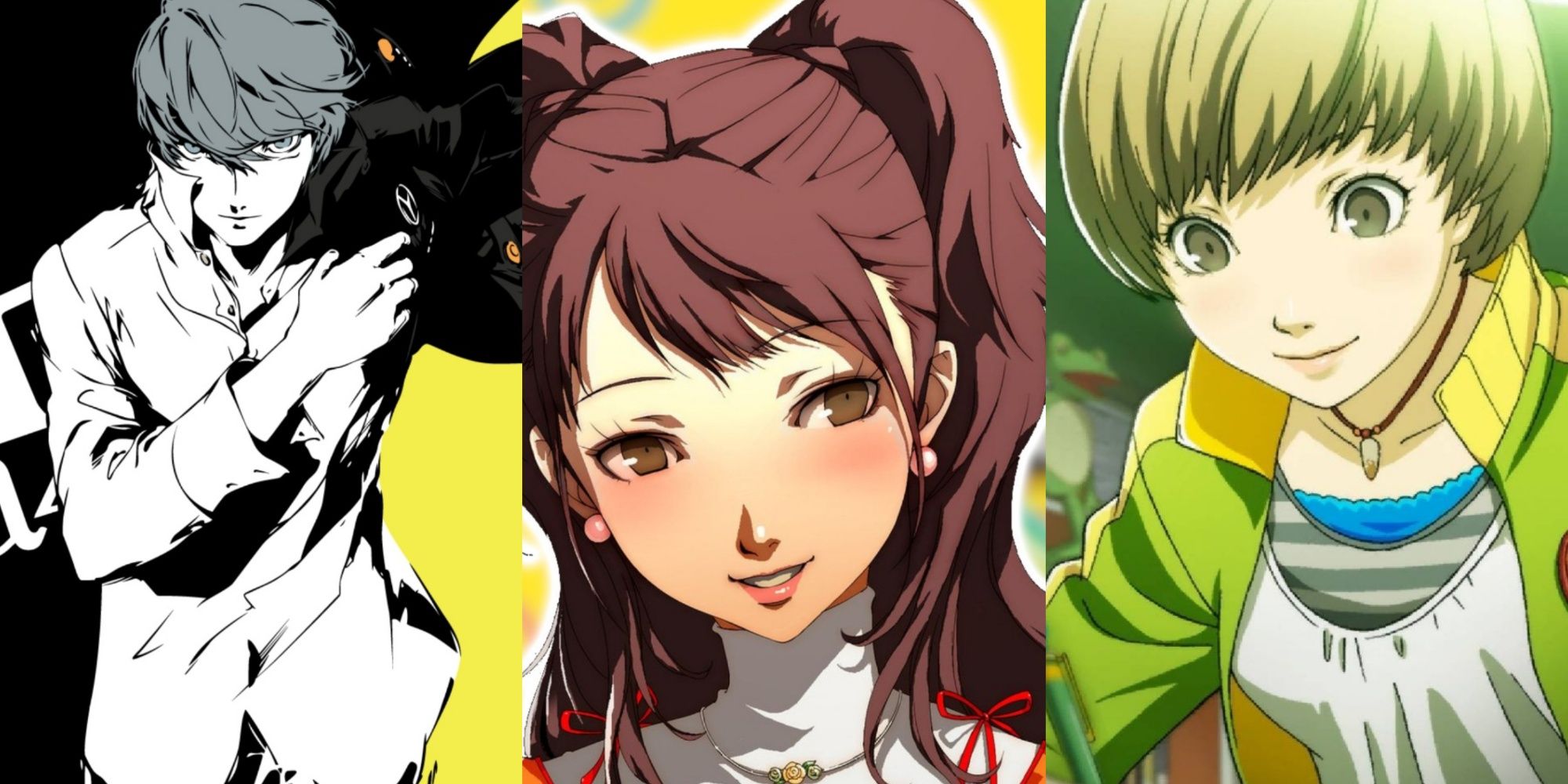 A trisplit of Yu, Rise and Chie from Persona 4
