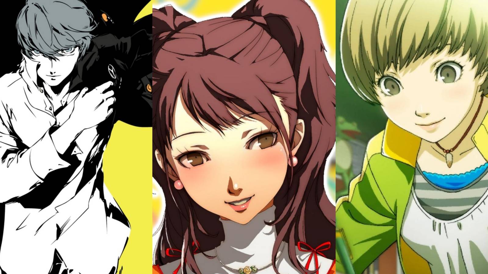 A trisplit of Yu, Rise and Chie from Persona 4