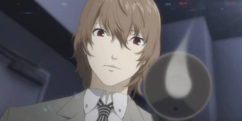Goro Akechi with a smoking gun in Persona 5