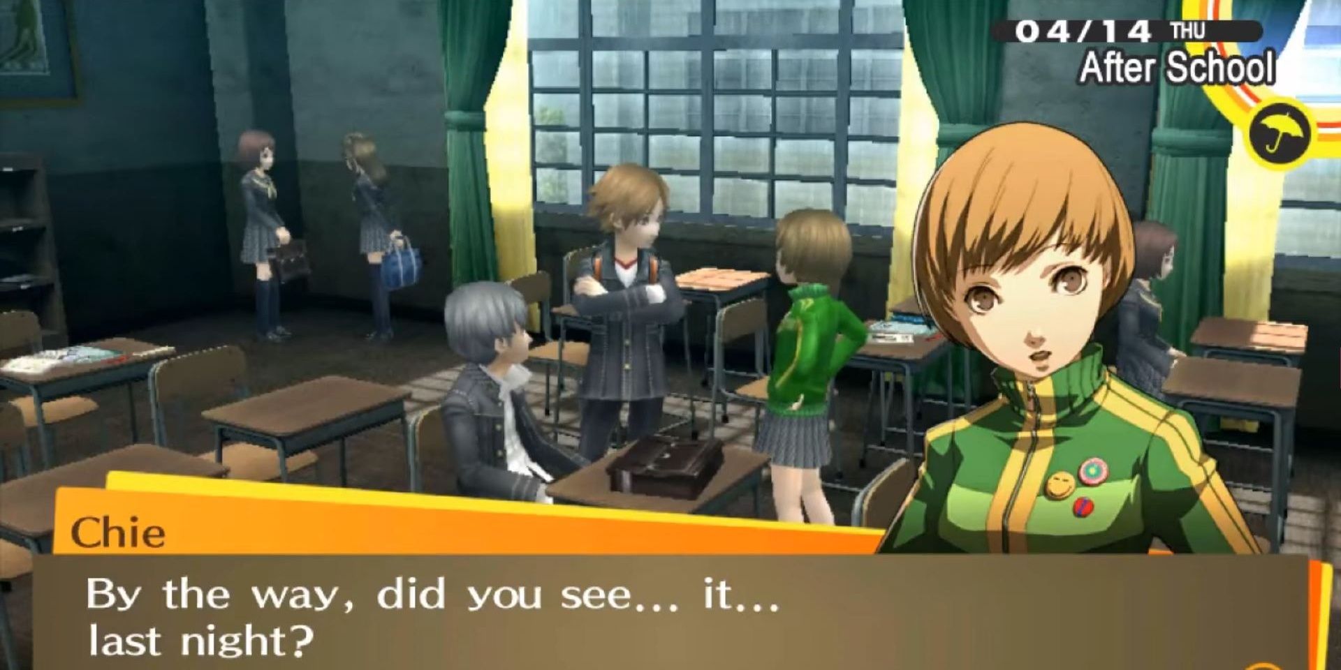 Chie Talks To Her Friends In Persona 4: Golden