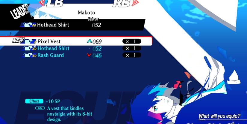Pixel Vest armor in Persona 3 Reload