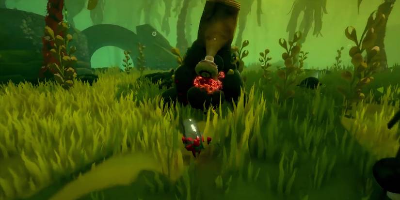 Player fighting the Diseased Lichenthrope in Another Crab's Treasure