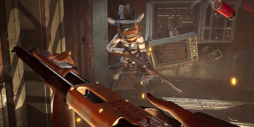 Player loading their shotgun in Judas