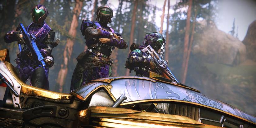 Players standing near Destiny 2 Moments of Triumph Sparrow