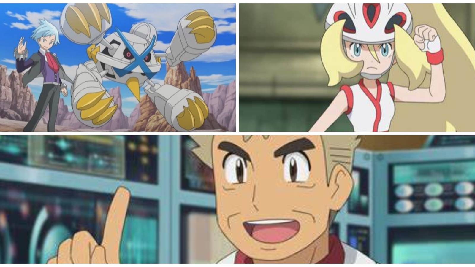 Pokemon Best NPCs Steven Stone, Prof Oak, and Korrina