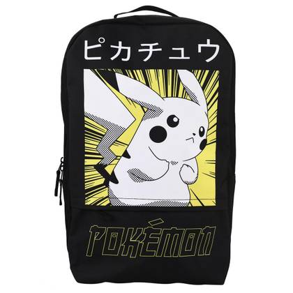 Pokemon Pikachu Kanji Adult Black Backpack