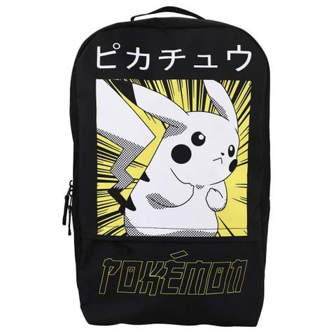 Pokemon Pikachu Kanji Adult Black Backpack