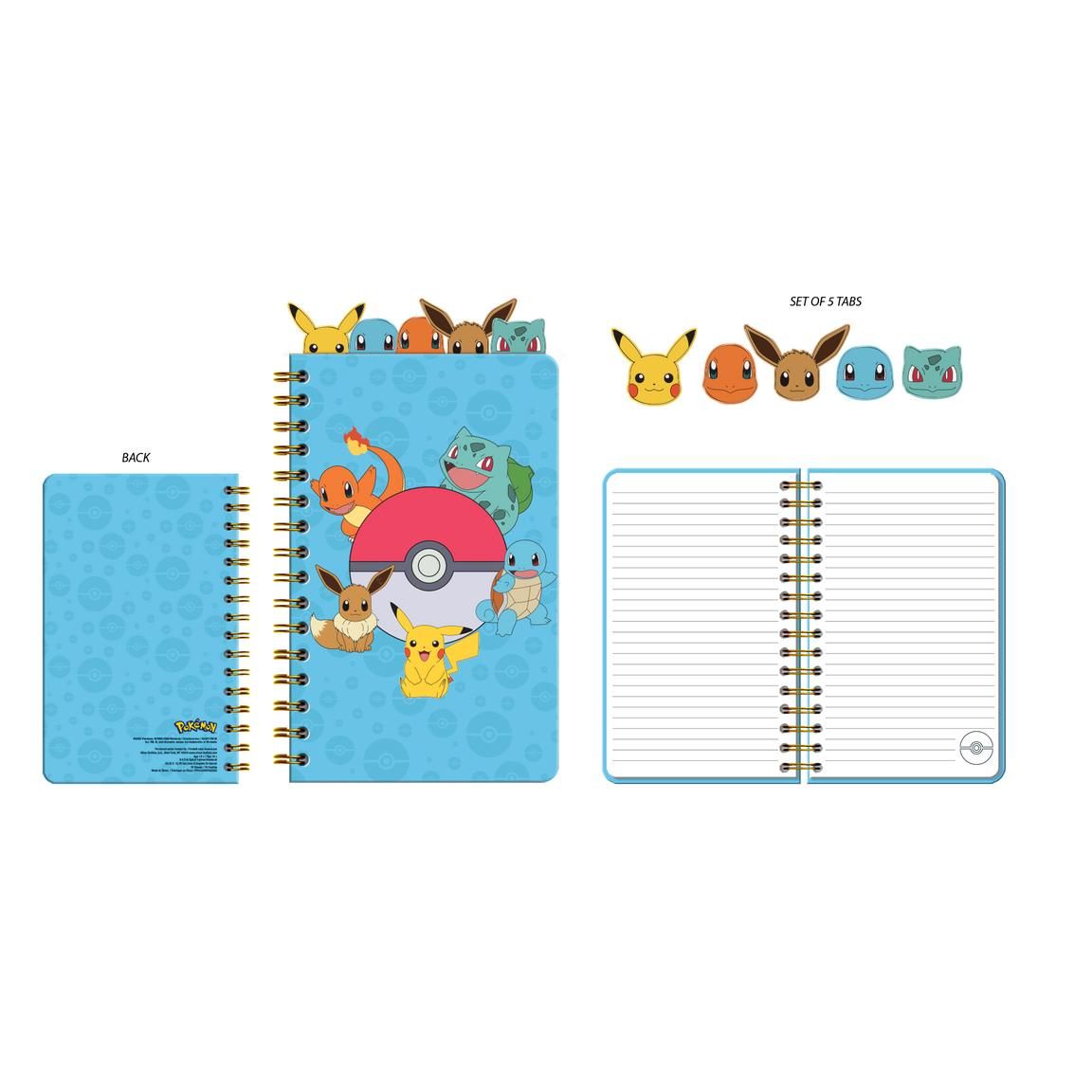 Pokemon Starters Spiral Tabbed Notebook