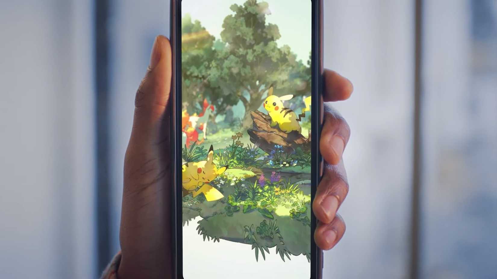 A screenshot of Pokemon Trading Card Game Pocket's "immersive" card art.