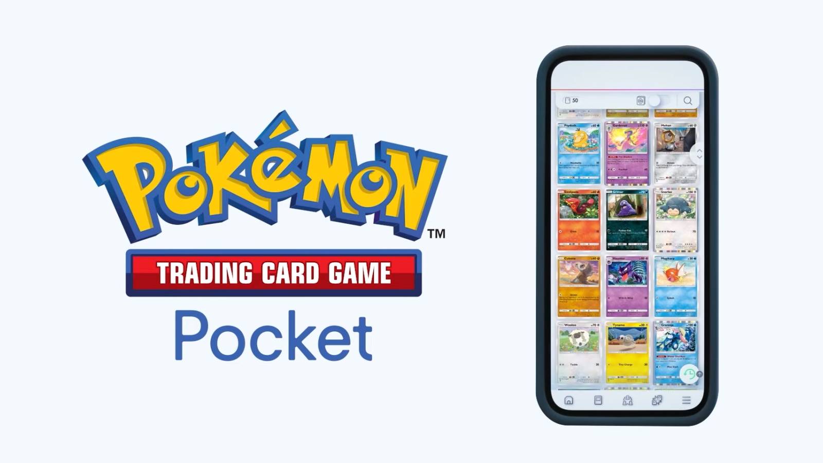 A screenshot from the title reveal for Pokemon Trading Card Game Pocket.