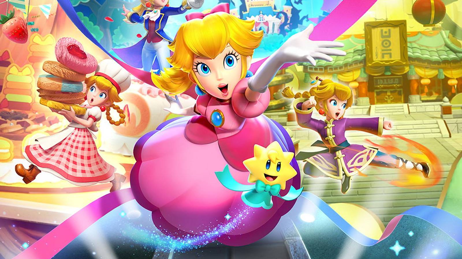 A close-up of the box art for Princess Peach: Showtime!