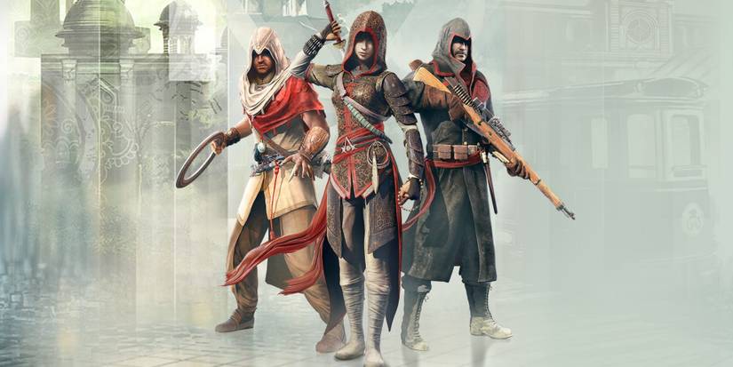 Promo art featuring characters in Assassin’s Creed Chronicles