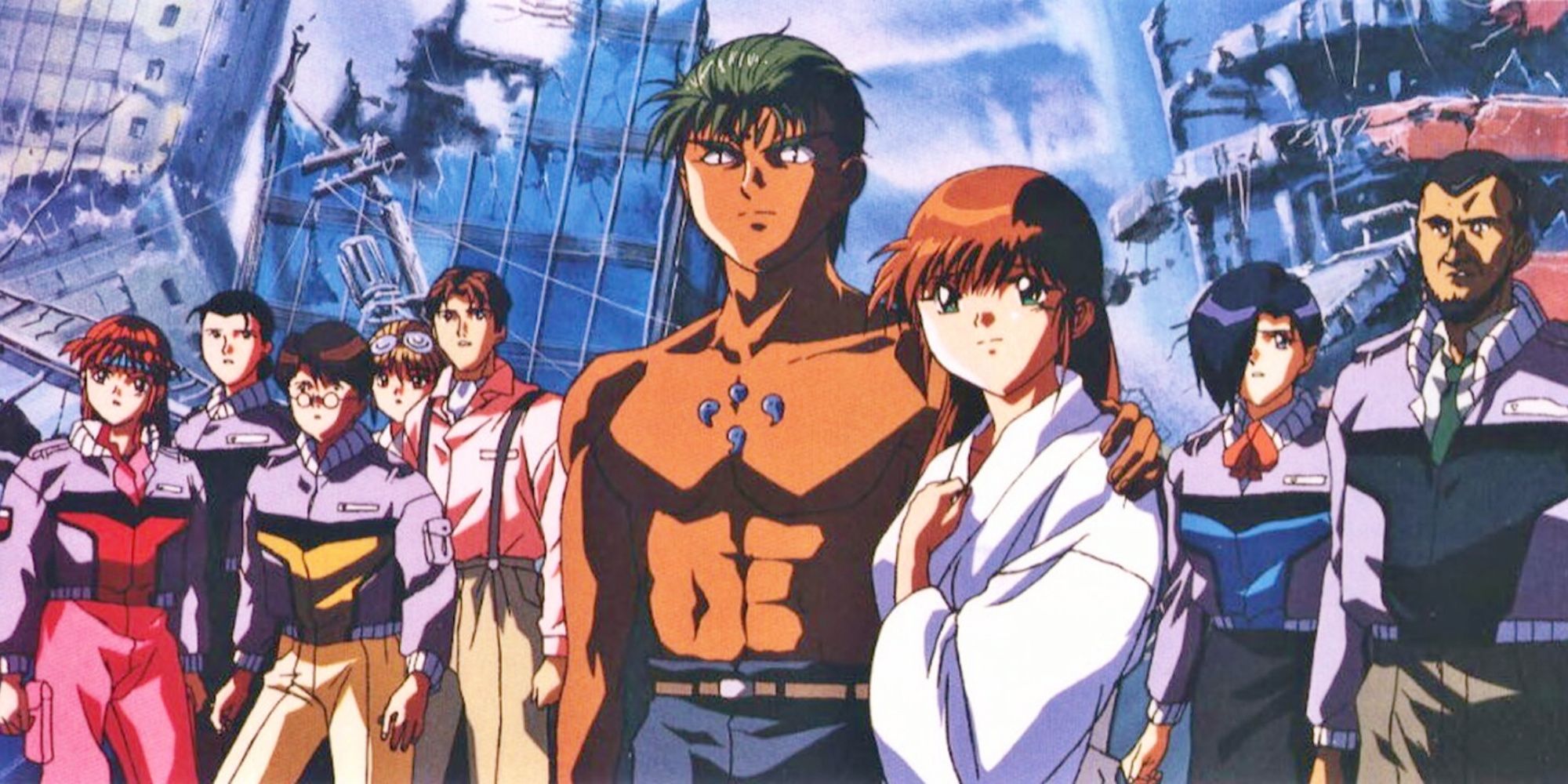 Promo art featuring characters in Blue Seed