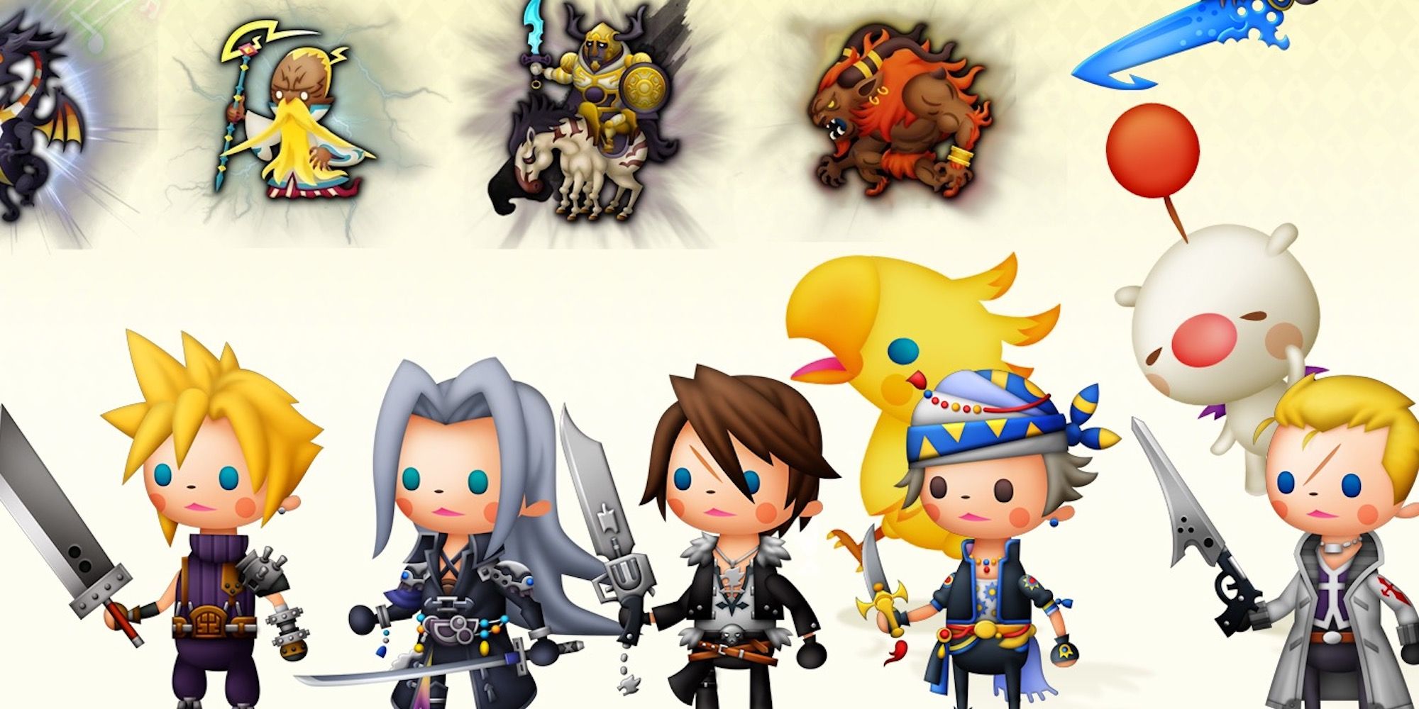 Promo art featuring characters in Theatrhythm Final Fantasy